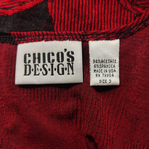 Chico's Design Women's Red/Black Sleeveless Wool Tank top 3 - Picture 3 of 3